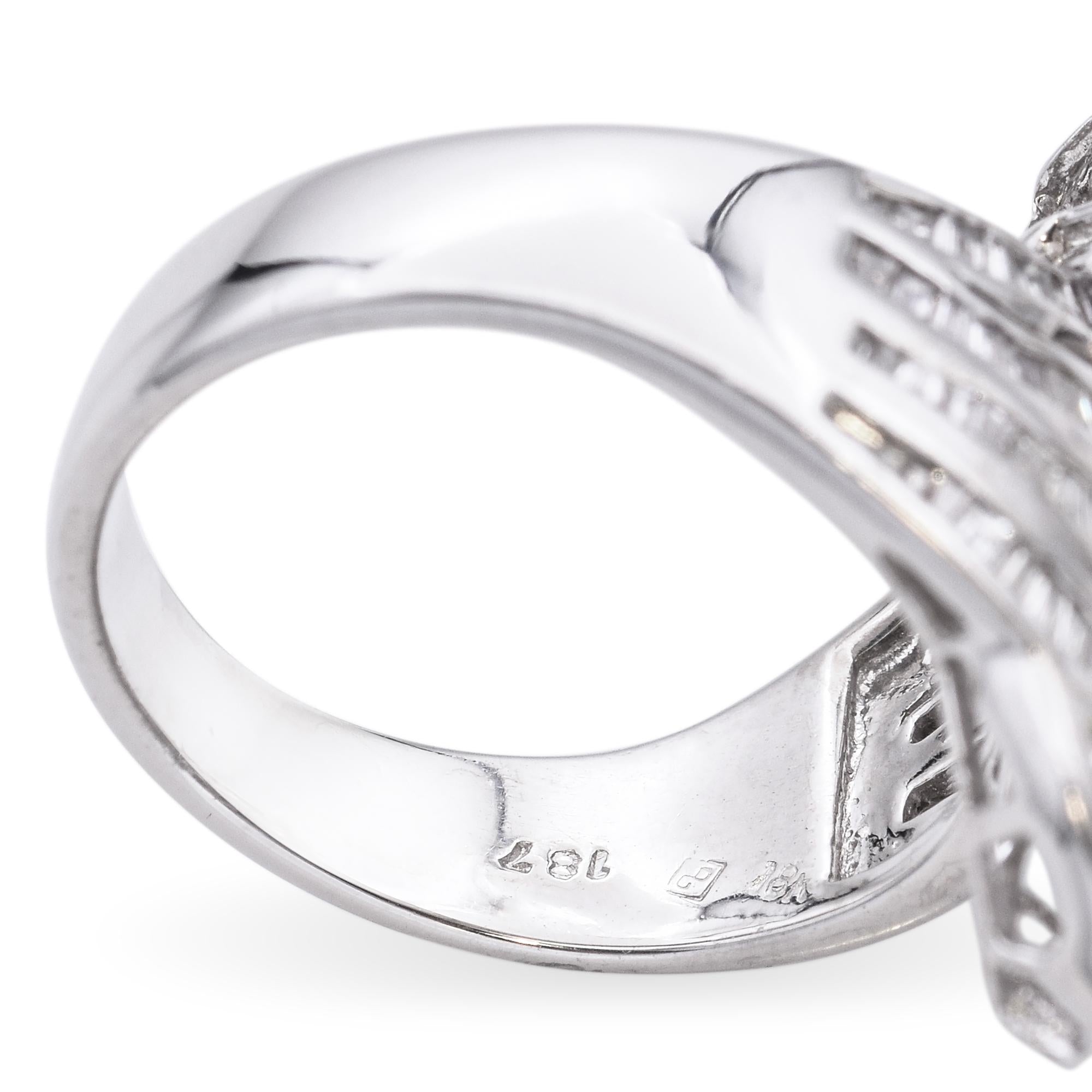 Vintage 18k White Gold 1.79tcw Diamond Ring