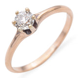 Vintage 14k Yellow Gold 0.27ct Old European Diamond Engagement Ring