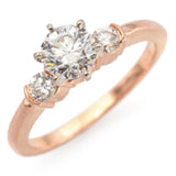 14k Rose Gold 0.91tcw Diamond 3-Stone Engagement Ring