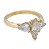 18k Yellow Gold Fancy Light Pinkish Brown Marquise Diamond Ring