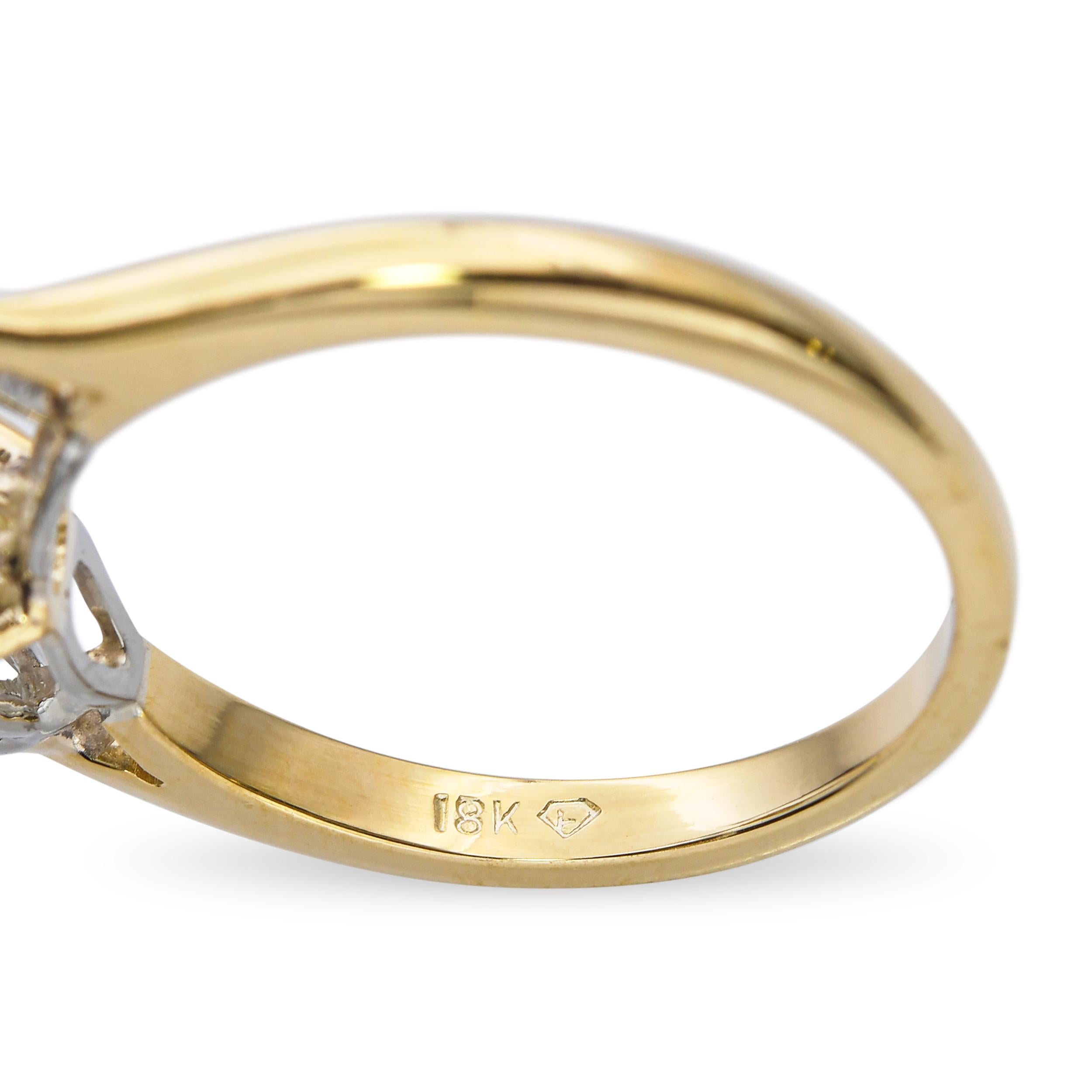 18k Yellow Gold Fancy Light Pinkish Brown Marquise Diamond Ring