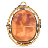 Antique Gilt Venus and Psyche Cameo Brooch Pendant