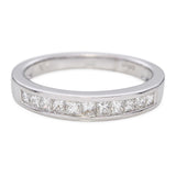 Vintage 18k White Gold Channel Set 0.33tcw Princess Cut Diamond Band