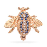 Vintage 14k Yellow Gold Sapphire Diamond Bumblebee Brooch