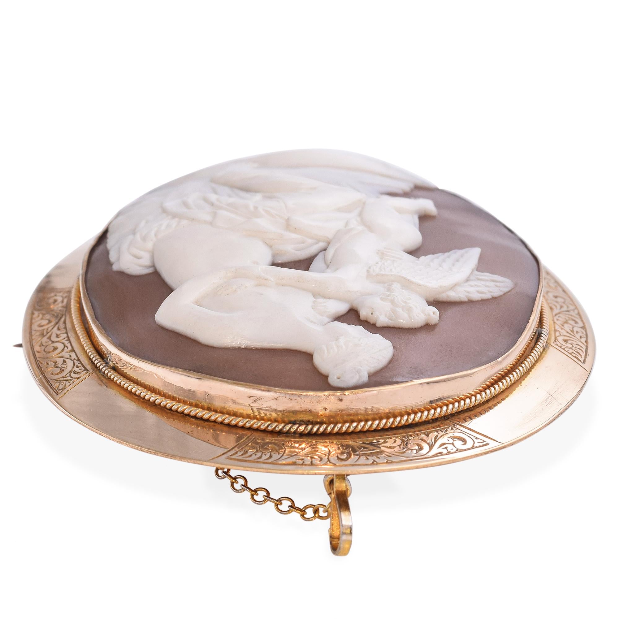 Antique "Cupid on Venus's Lap" Cameo Brooch