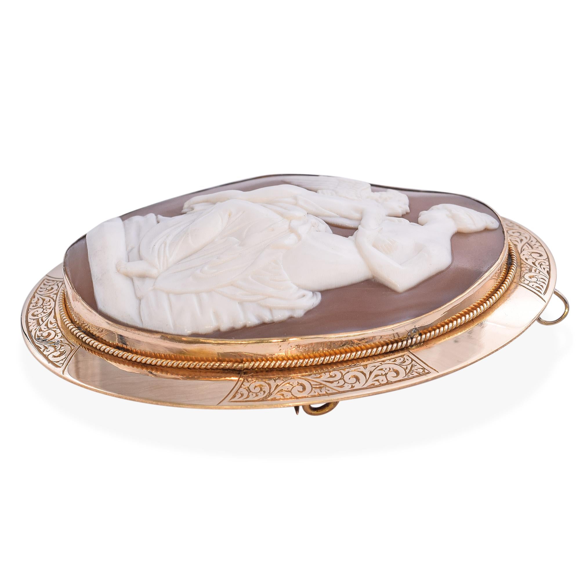 Antique "Cupid on Venus's Lap" Cameo Brooch