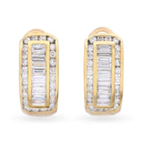 Vintage 18k Yellow Gold Channel Set Diamond Earrings