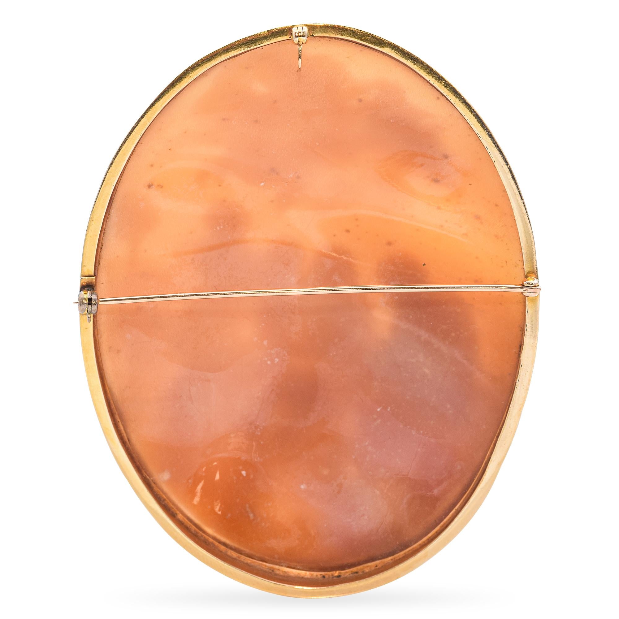 Antique Yellow Gold "Family of Jesus and John" Cameo Brooch