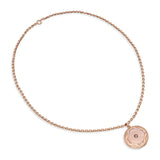 Antique 14k Rose Gold Fancy Link and Rose Cut Diamond Locket Pendant Necklace