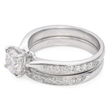 Platinum 1.59 TCW Diamond Half Eternity Wedding Band and Engagement Ring GIA