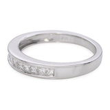 Vintage 18k White Gold Channel Set 0.33tcw Princess Cut Diamond Band
