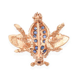 Vintage 14k Yellow Gold Sapphire Diamond Bumblebee Brooch
