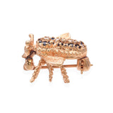 Vintage 14k Yellow Gold Sapphire Diamond Bumblebee Brooch