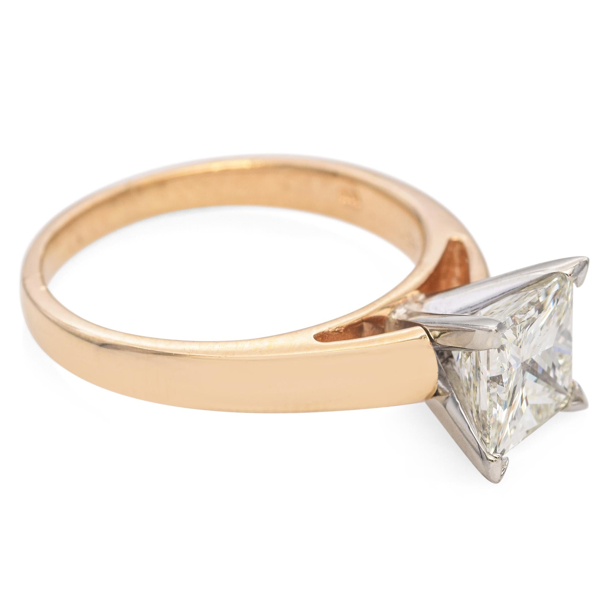 14k Yellow Gold 2.2ct K VVS2 Diamond Engagement Ring GIA