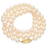 Vintage Mikimoto Blue Lagoon 14K Yellow Gold Pearl Necklace