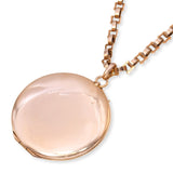 Antique 14k Rose Gold Fancy Link and Rose Cut Diamond Locket Pendant Necklace