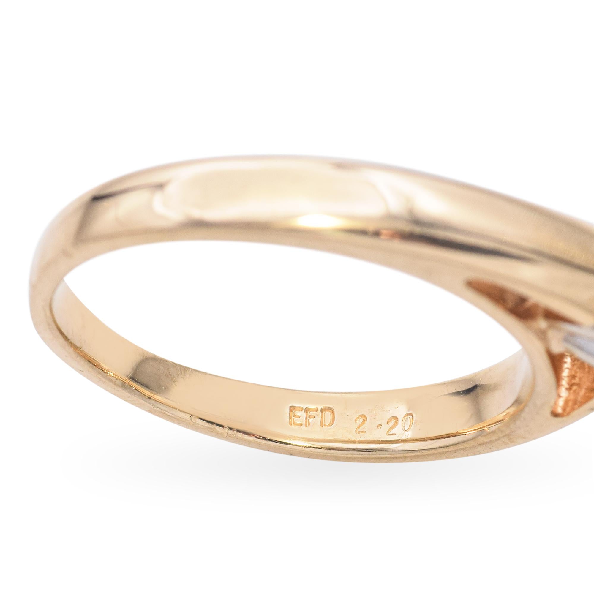 14k Yellow Gold 2.2ct K VVS2 Diamond Engagement Ring GIA