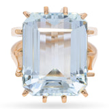 Vintage 18k Yellow Gold 16.6ct Aquamarine Statement Ring
