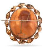 Antique 12k Yellow Gold "Archangel Gabriel" Cameo Brooch