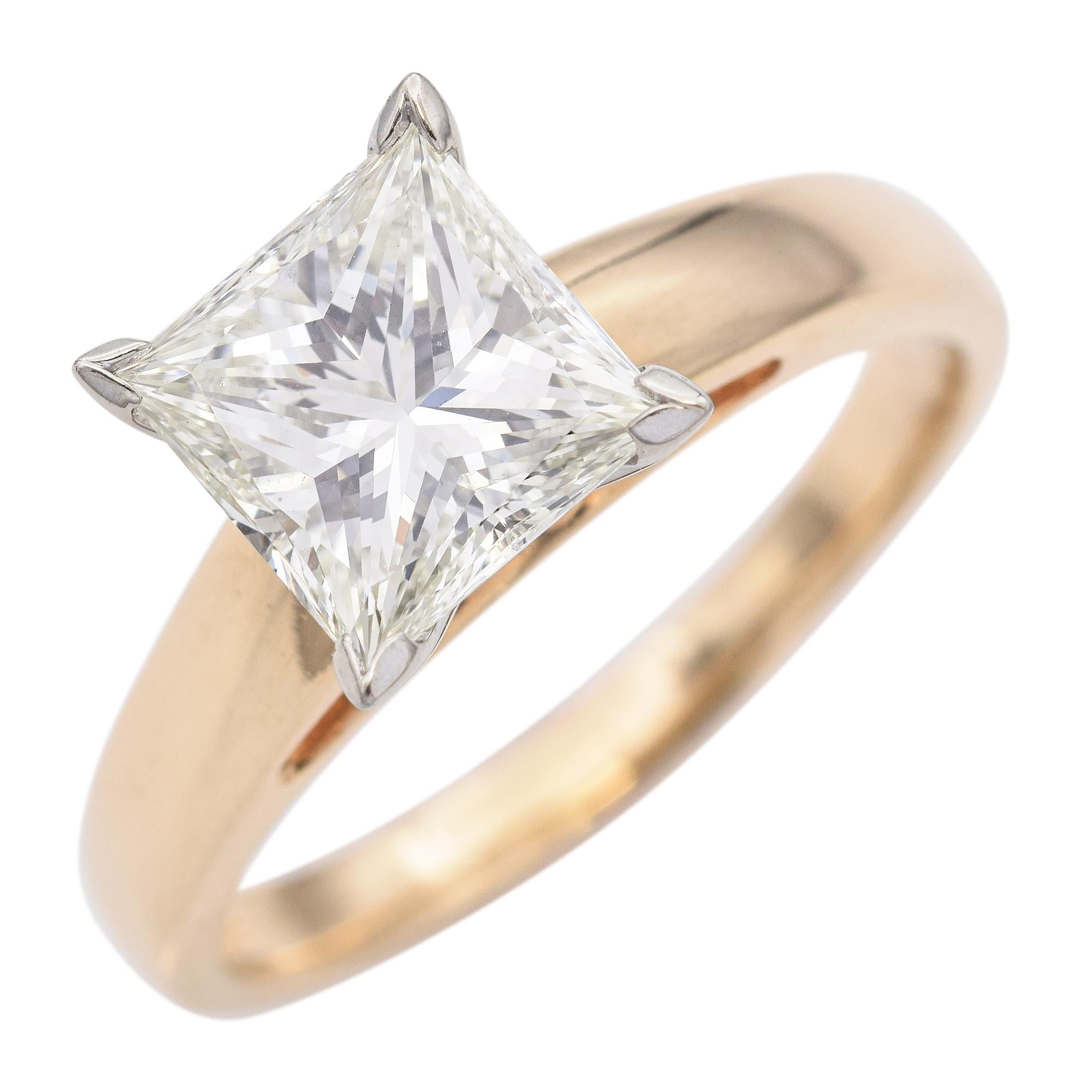 14k Yellow Gold 2.2ct K VVS2 Diamond Engagement Ring GIA