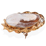 Antique 12k Yellow Gold "Archangel Gabriel" Cameo Brooch