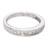 Vintage 18k White Gold Channel Set 0.33tcw Princess Cut Diamond Band