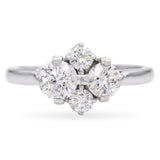 Vintage 18K White Gold Four Diamond Cluster Ring