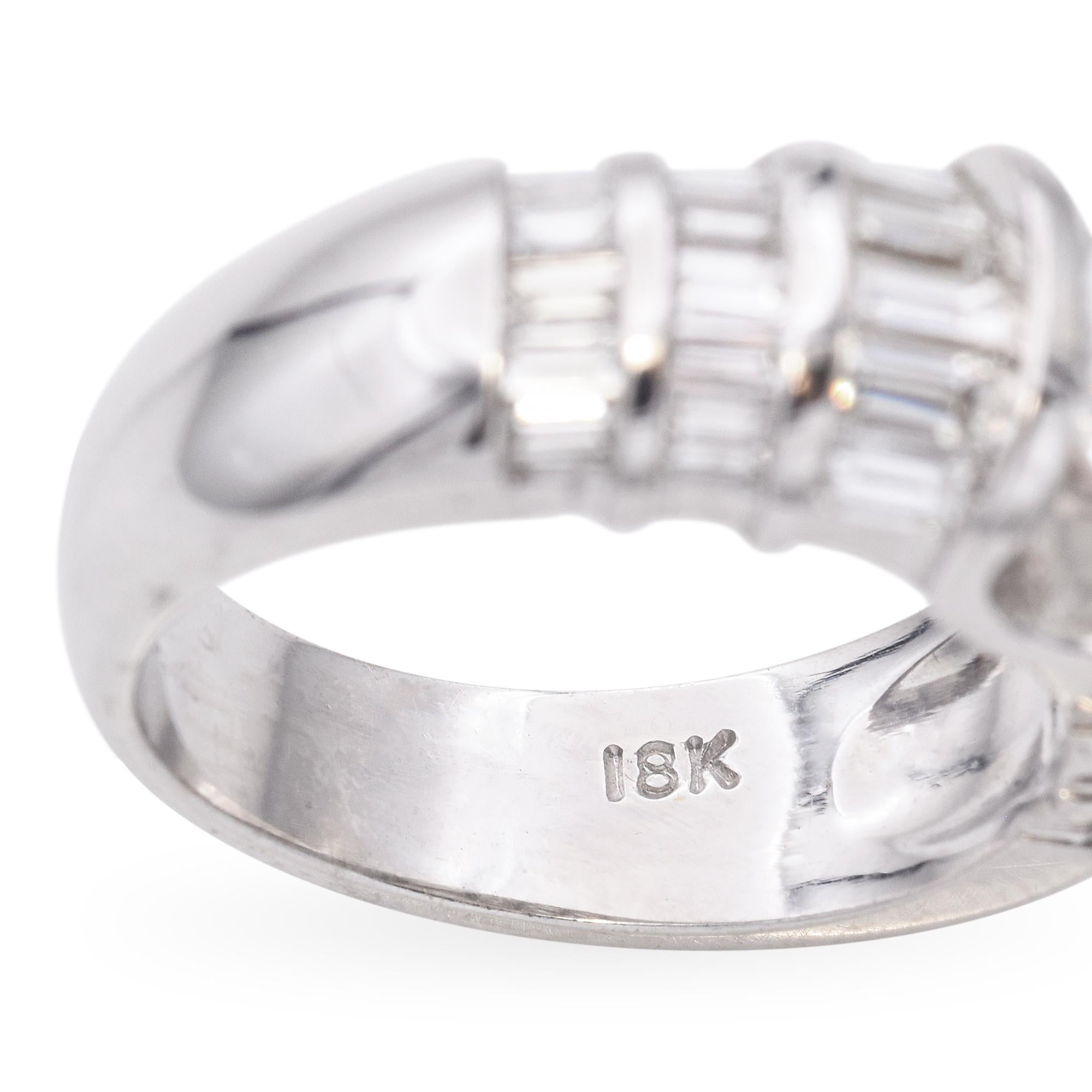 18k White Gold Tension Set Diamond Cocktail Ring