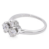 Vintage 18K White Gold Four Diamond Cluster Ring