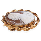 Antique 12k Yellow Gold "Archangel Gabriel" Cameo Brooch