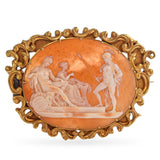 Antique 18k Yellow Gold "Hector going to see Paris" Cameo Brooch