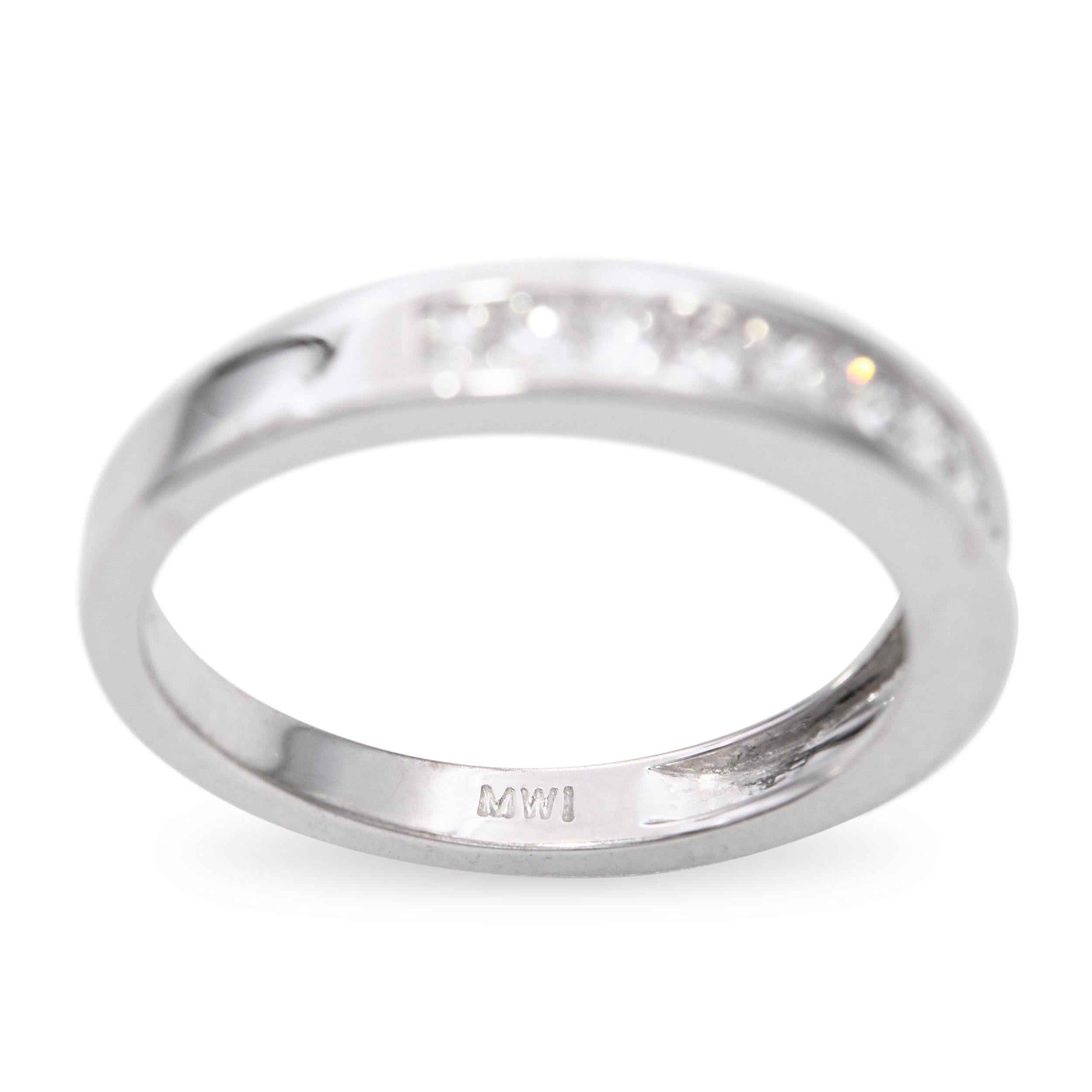 Vintage 18k White Gold Channel Set 0.33tcw Princess Cut Diamond Band