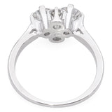 Vintage 18K White Gold Four Diamond Cluster Ring