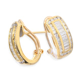 Vintage 18k Yellow Gold Channel Set Diamond Earrings