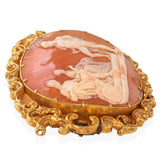 Antique 18k Yellow Gold "Hector going to see Paris" Cameo Brooch