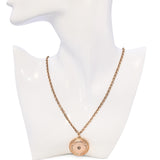 Antique 14k Rose Gold Fancy Link and Rose Cut Diamond Locket Pendant Necklace