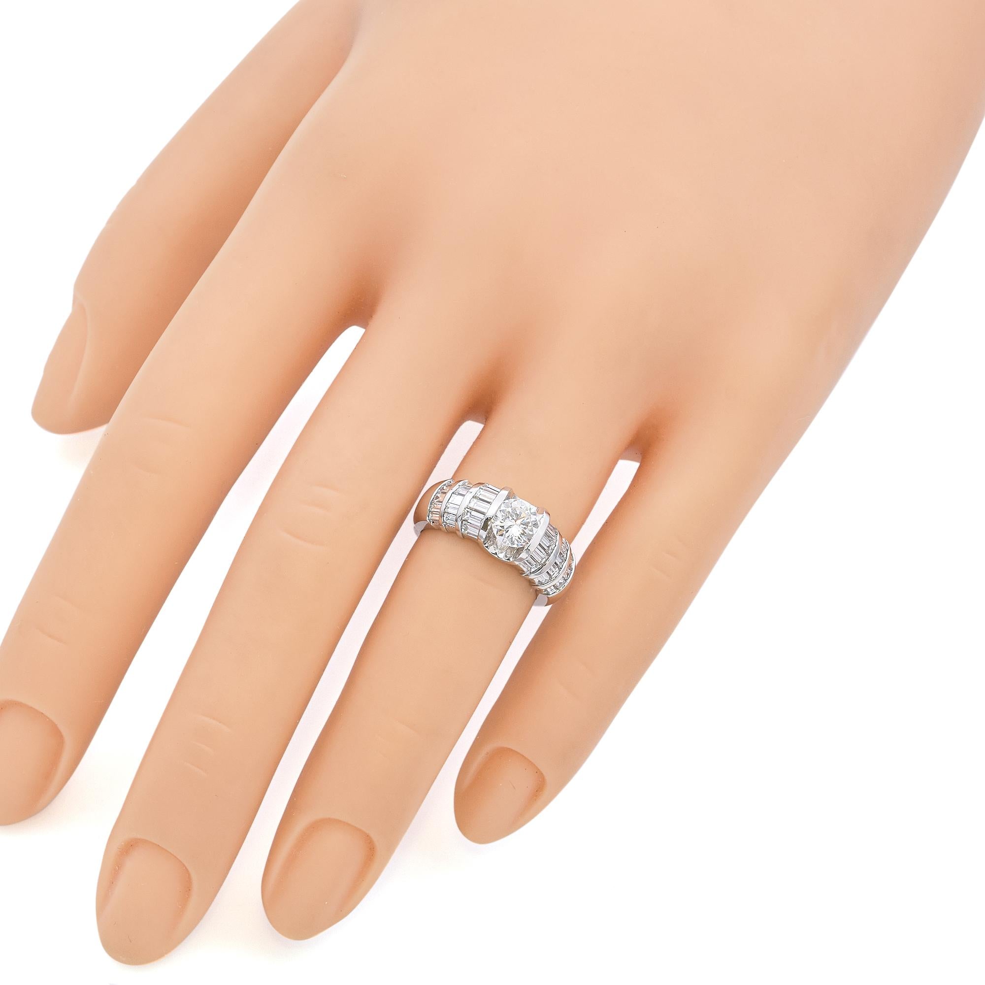 18k White Gold Tension Set Diamond Cocktail Ring