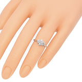 Vintage 18K White Gold Four Diamond Cluster Ring