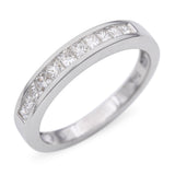 Vintage 18k White Gold Channel Set 0.33tcw Princess Cut Diamond Band