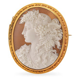 Antique Museum Quality High Relief Baccante Brooch