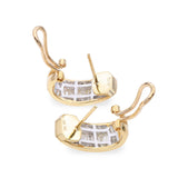 Vintage 18k Yellow Gold Channel Set Diamond Earrings