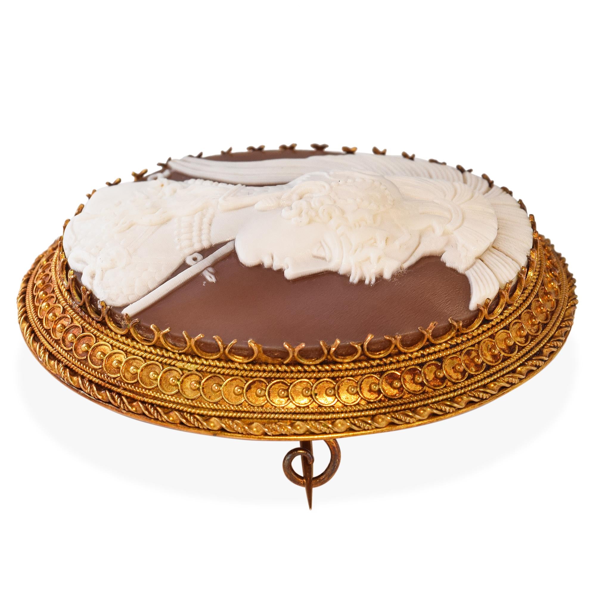 Antique 21k Gold "Athena Parthenos" Cameo Brooch