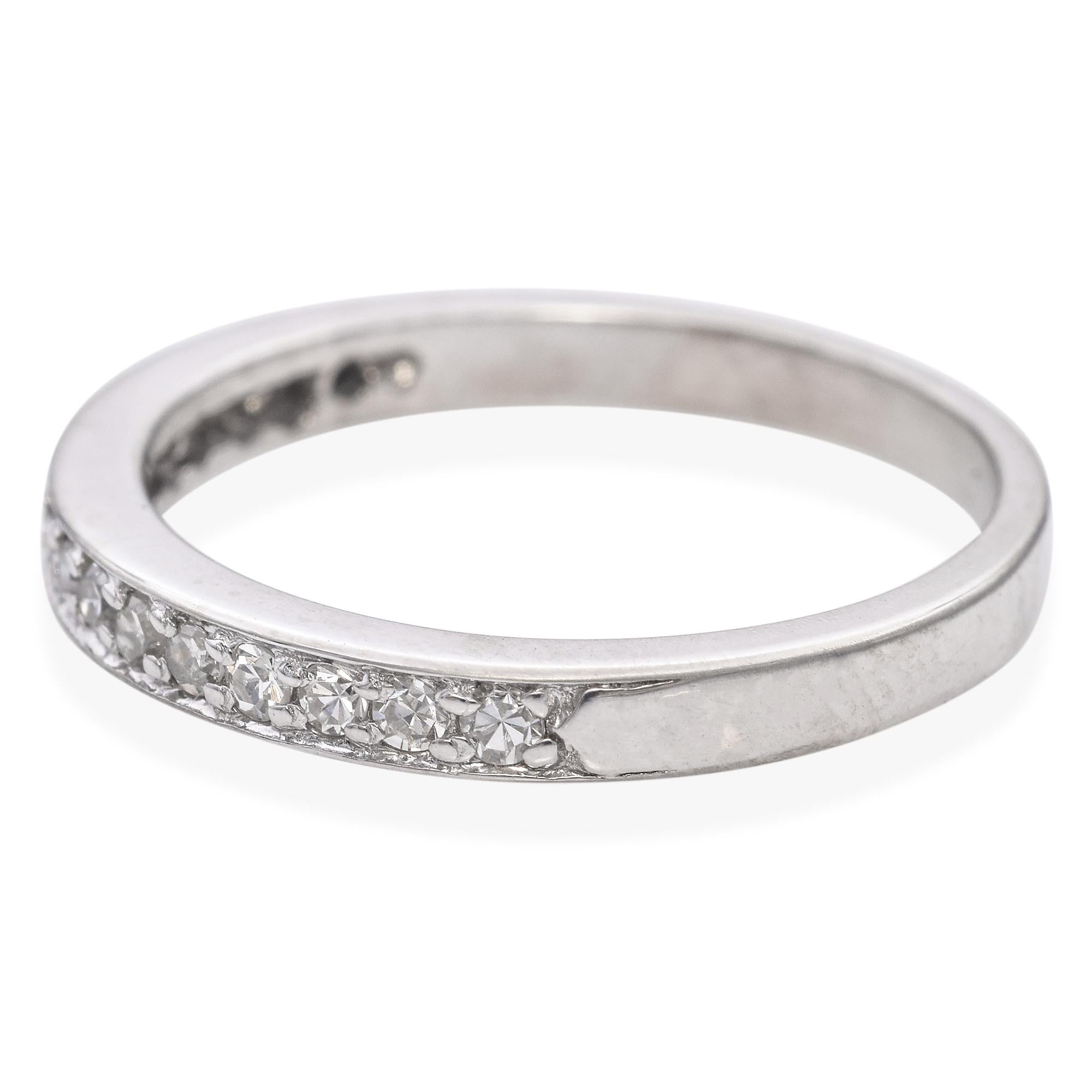 Vintage White Gold 0.24tcw Diamond Semi Eternity Wedding Band Ring