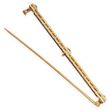 Antique Edwardian Platinum and 14k Yellow Gold Filigree Peridot Bar Brooch