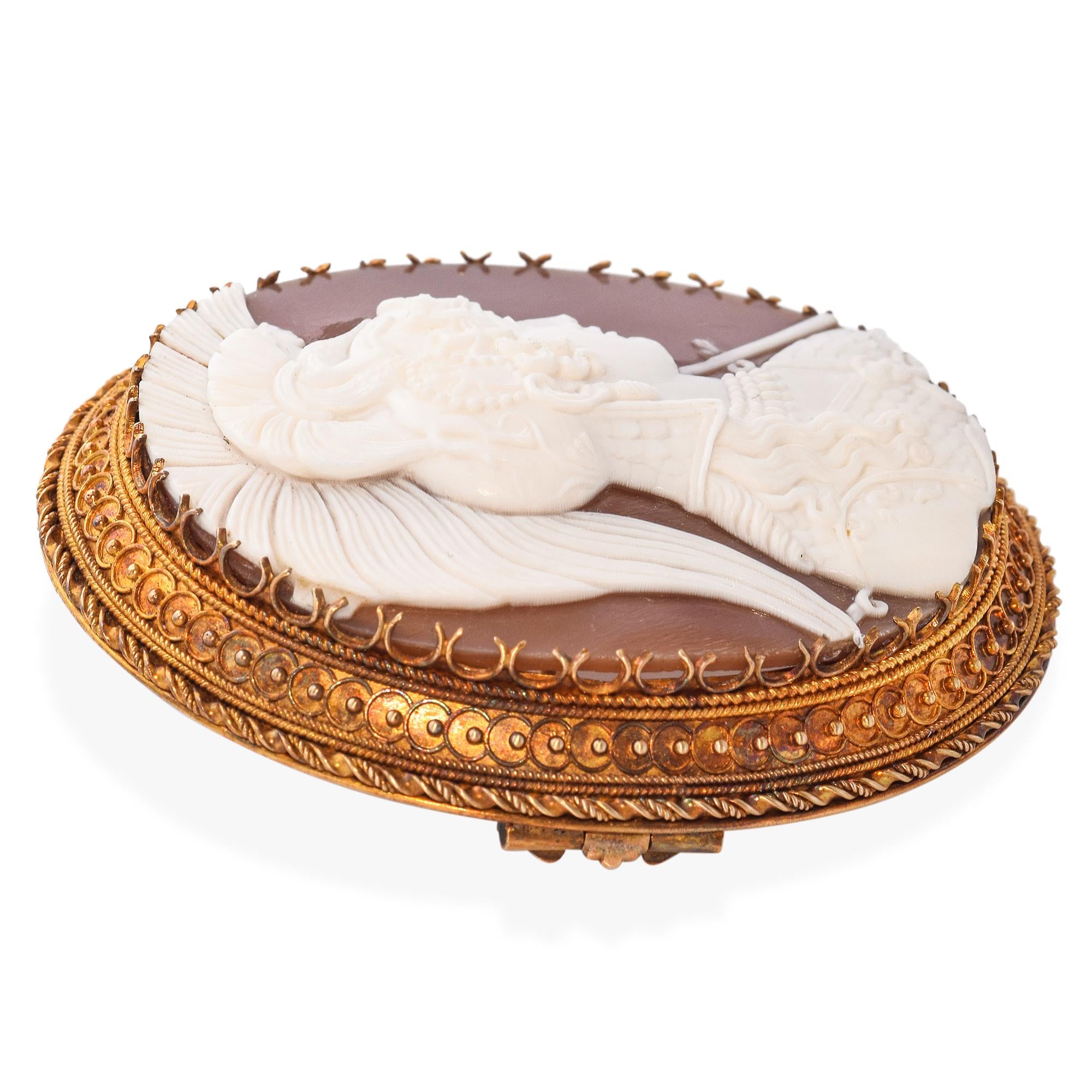 Antique 21k Gold "Athena Parthenos" Cameo Brooch