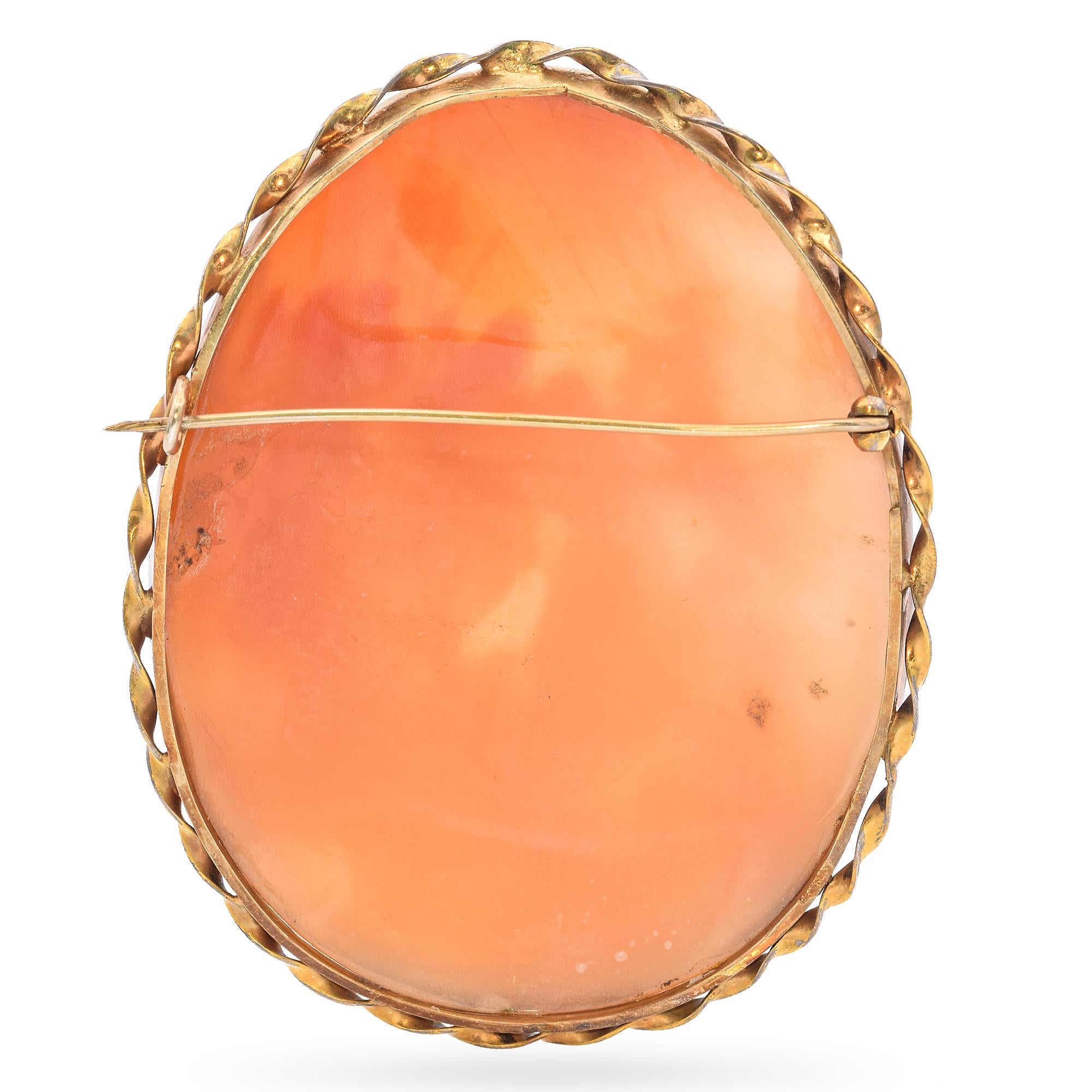 Antique Gilt Christening of the Baby Cameo Brooch