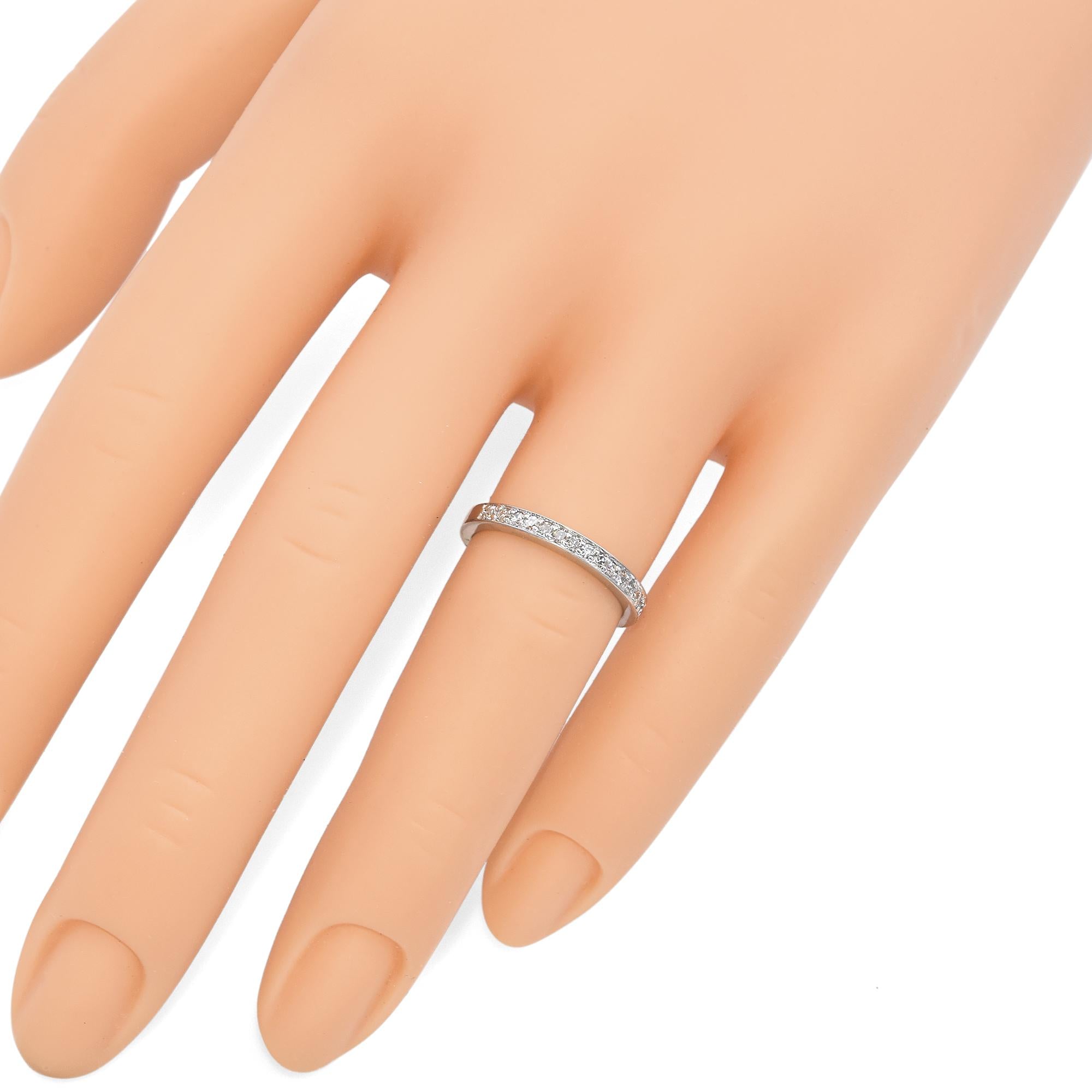 Vintage White Gold 0.24tcw Diamond Semi Eternity Wedding Band Ring