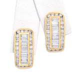 Vintage 18k Yellow Gold Channel Set Diamond Earrings