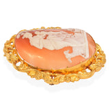 Antique 21k Yellow Gold Amalthea with Baby Zeus Cameo Brooch
