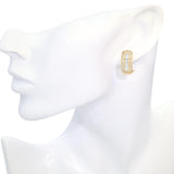 Vintage 18k Yellow Gold Channel Set Diamond Earrings